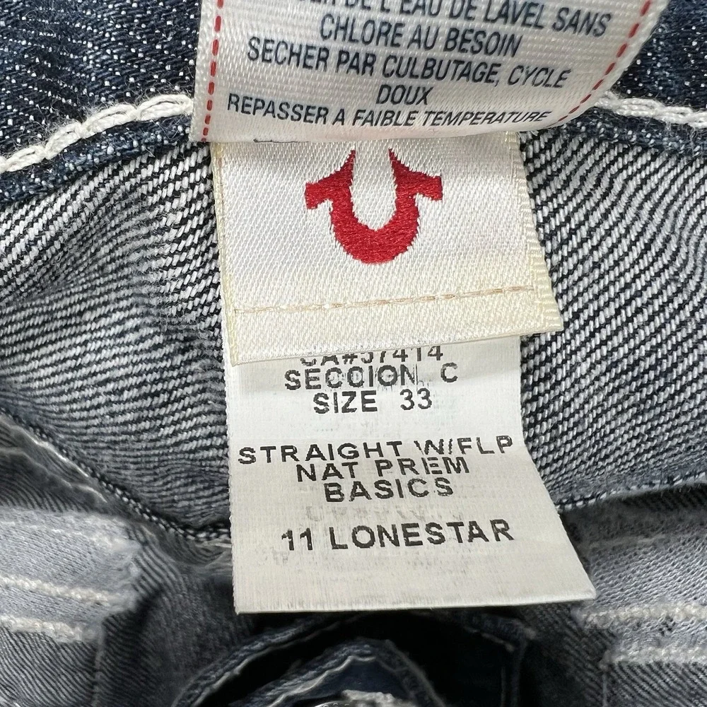 True Religion Jeans Men's 33 (Actual 35x33.5) Lonestar Straight Flap Pocket Y2K